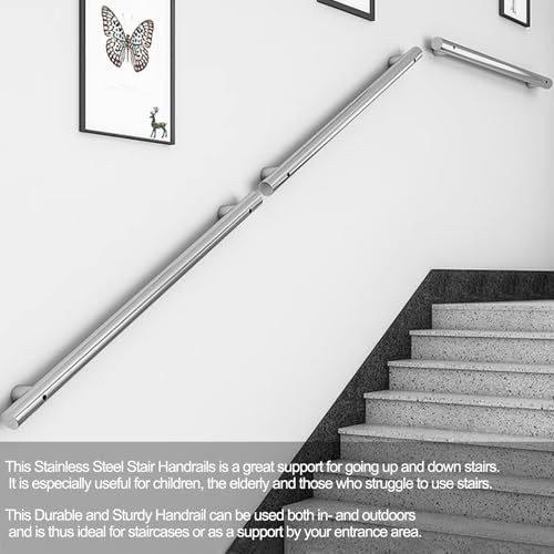 Rambarde d'escalier extérieur et intérieur inox 3m avec rampe - 8