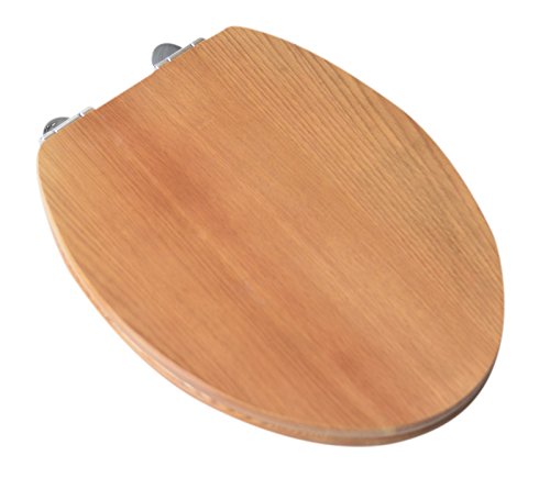 Bath Décor 5F1E3-17CH Deluxe Wood Toilet Seat, Natural Oak