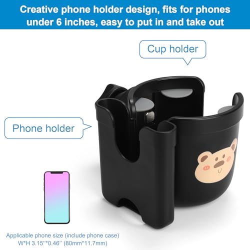 image for Accmor 2-in-1 Walker Cup Holder with Phone Holder, Wheelchair Cup Hold
