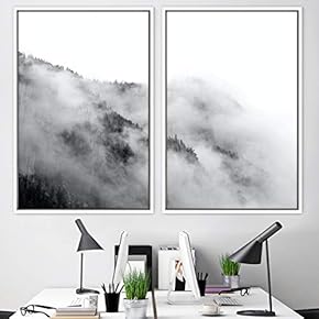 signwin 2 Piece Framed Canvas Wall Art Foggy...