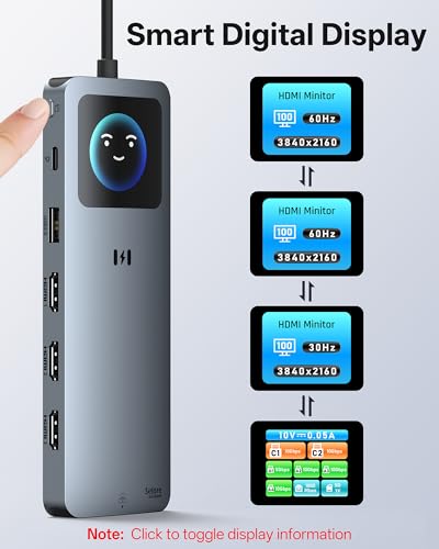 Image of Selore Laptop Docking Station 3 Monitors USB C Docking Station 3 HDMI