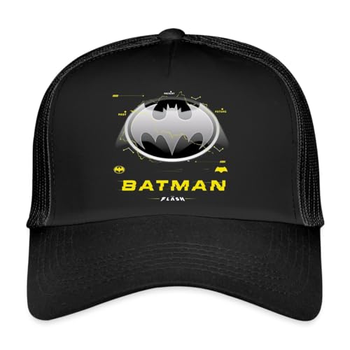 Image of Spreadshirt The Flash Old School Classic Batman Logo in Grey Trucker Cap, One Size, Black/Black