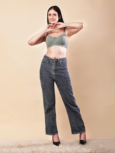 Image of Womens Seamless Padded Bra | Non Wired | Detachable Straps | Everyday Comfort | Full Coverage