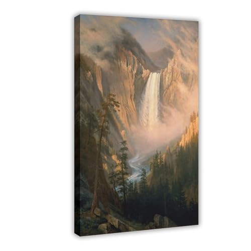 Tableau Yellowstone Falls Albert Bierstadt impression toile pour déco murale bureau 30x45 cm