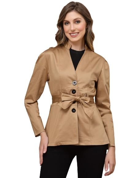 kassually Women Blazer Women Front Open Twill Blazer-picture-13