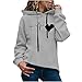 FMYONF Sudadera con capucha para mujer de otoño e invierno, de gran tamaño, con estampado de amor, manga larga, sudadera con capucha, moderna y cómoda, con cordón y bolsillos., gris, L