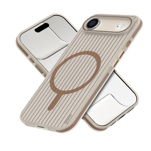 Image of GRIPP Slimfit Case Compatible with Mag-Safe for iPhone Air | Ultra-Thin, Corrugated Design, Matte Frosted Finish, Raised Edges, Anti-Scratch, Sleek & Lightweight Back Cover - Gold