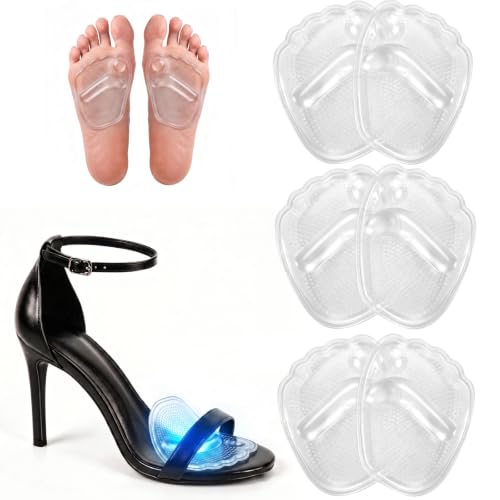 Metatarsal Pads Ball of Foot Cushions Gel Forefoot Pads 3 Pairs