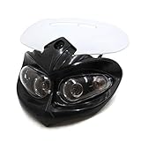 Alimentación: 10W-25W sourcing map DC 12V 10W-25W Luz Blanca PortaFaros Careta Plástico Negro Blanco Moto Streetfighter