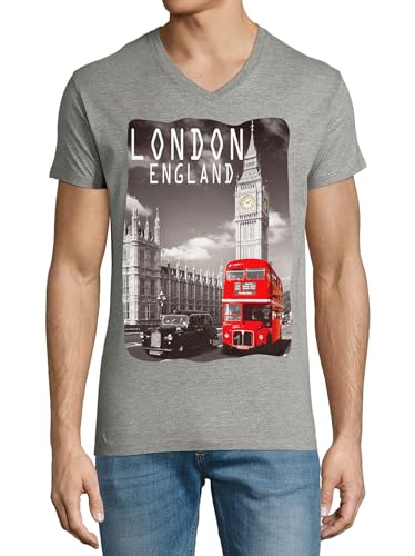 T-shirt Big Ben en coton gris col V pour homme pour éviter la chaleur