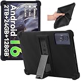 Junfire Silicone Case for TABWEE T50 11 inch Android 16 Tablet 2025, Case for TABWEE T50 / Blackview Tab 9/90 WIFI 11 inch Tablet with Kickstand, Black