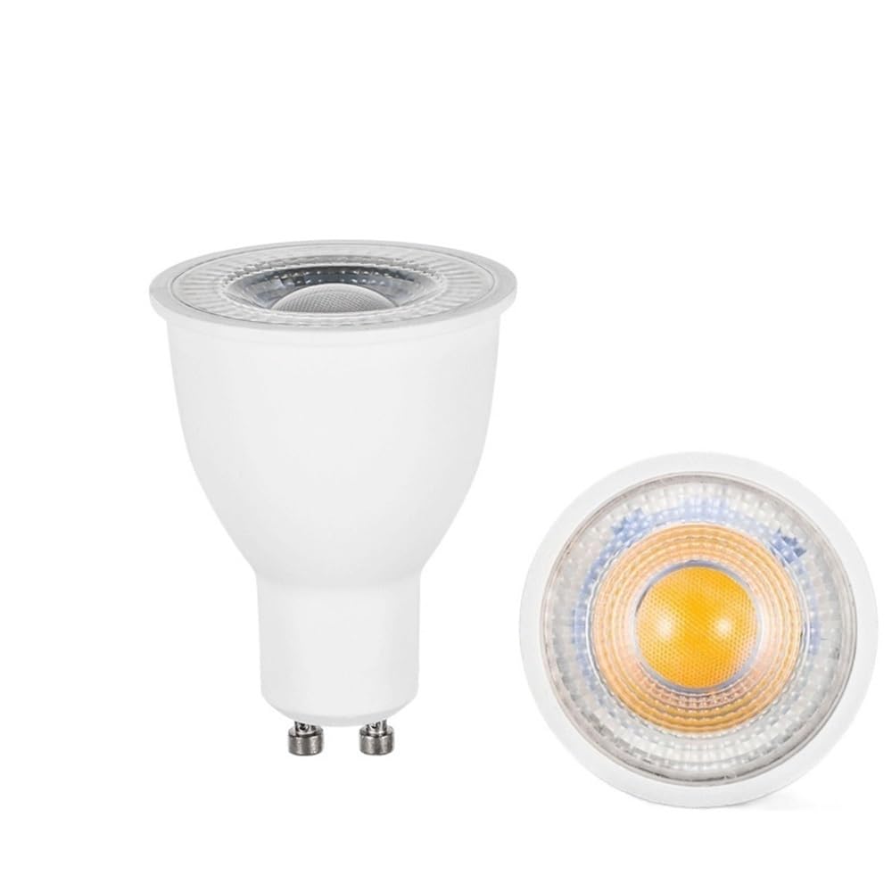 RZL Home Lightings, Pack of 10, LED Spotlight Lamp GU10 8W/10W AC90-265V Plastic + Aluminium No Flicker Bulbs(3000K Warm White,8W)