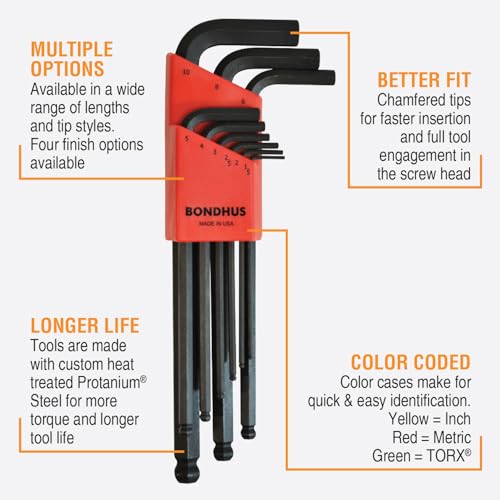 Bondhus 10999 Set of 9 Balldriver L-wrenches, ProGuard Finish, sizes 1.5-10mm by Bondhus - Image 2