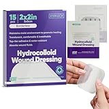 15 CT 2' x 2' Hydrocolloid Wound Dressing - Sterile Colloidal Bandages - Adhesive Hydrocolloid Bandages Small - Individually Packed Healing Patches for Wounds and Blisters by Livaclean Health