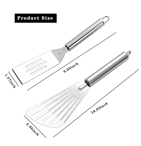 4Pcs Mini Brownies Serving Spatula Set Fish Spatula And Stainless Steel Mini Spatula, Nonstick Serve Easy To Grip For Steak Fish Pancake Cookie Egg #TOP1