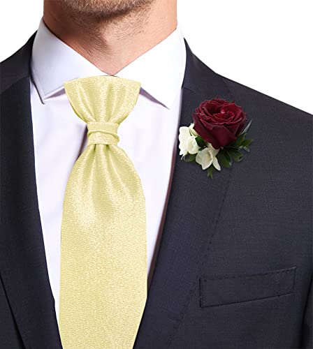 Remo Sartori - Cravattone Plastron Cravatta Sposo Lurex Satinato Oro, Made in Italy, Uomo