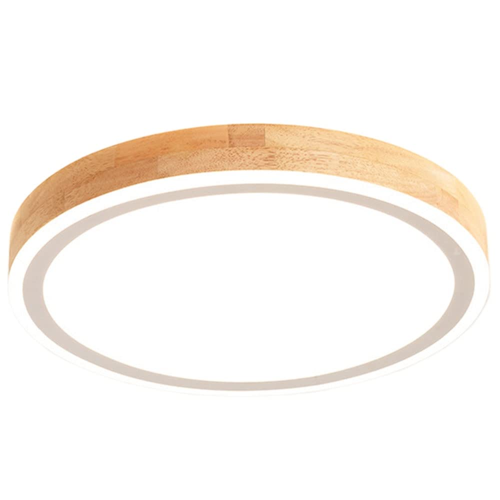 JMEDIC 19.7in 6000K LED Flush Mount Ceiling Light Fixture Modern Minimalist Wooden Round Ceiling Lamp Home Corridor Ceiling Decorative Lighting Panel Ceiling Light 36W/3110lm