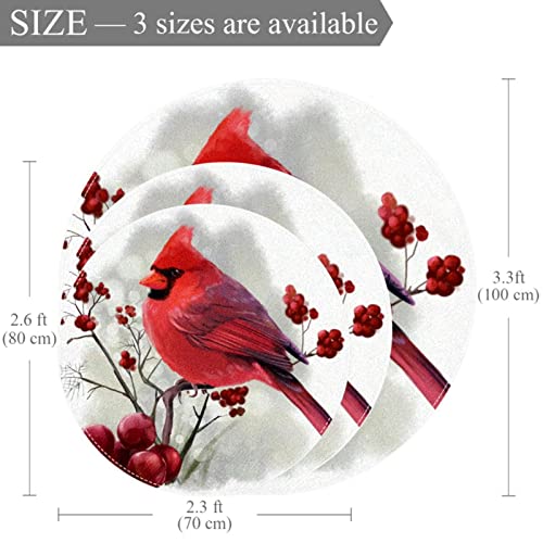 Tapis de jeu pour enfants oiseau d'hiver rond aux finitions soignées - 3