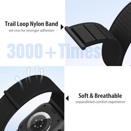 OHOTLOVE Trail Loop Nylon Band Compatible with Apple Watch Ultra 3/2 Bands 49mm 46mm 45mm 44mm 42mm, Sport Replacement iWatch Wrist Strap for SE Series 11 10 9 8 7 6 5 4 Men Women by OHOTLOVE - Image 2