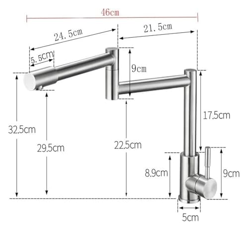 Robinet d'évier à levier unique pliable en acier inoxydable brossé durable - 3