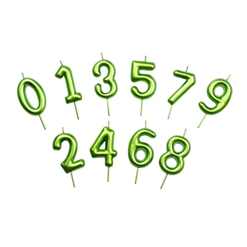 Derventa Birthday Candles Numbers Green 2.36 Inch Party Cake Topper 1 Piece (Number 8 Green) #TOP5
