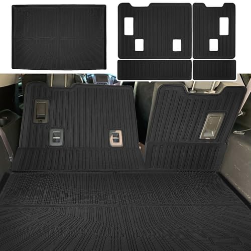 CaBYbigG Cargo Mat with Seat Back Cover for Chevrolet Suburban 2015-2020 8 Seats All Weather TPE Full Set Cargo Liners for Suburban Accessories by CaBYbigG - Used condition - US$55.86