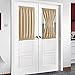 NICETOWN French Door Curtain Panel - Room Darkening Thermal Side Door Window Drapery Curtain With Tie-Back (54" Width x 40" Length, Cream Beige, Sash Included, One Panel)