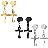 Mabohity Ohrhänger mit Kreuz, aus volltitanstahl, für Herren Jungen männer, 3pcs Set