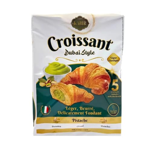 KABIR-BN – Paquete de 5 croissants Halal Chocolate – Dubai Style – Envueltos individualmente, ideal para aperitivos – Viennoiserie Fondante – Sabor refinado – inspirado en los sabores orientales