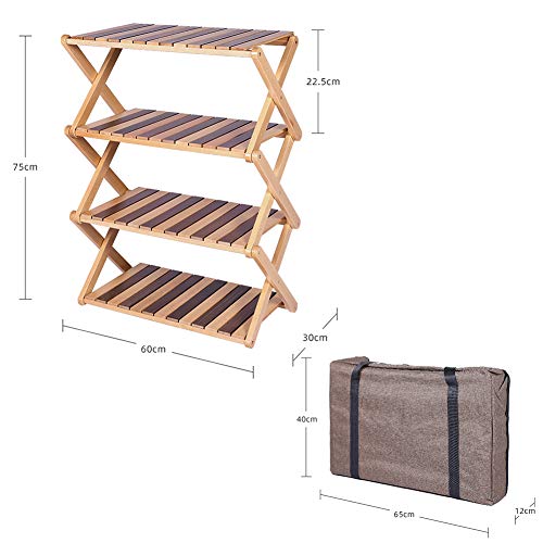 Grille de rangement en bois massif camping : rack portable multi-usage - 3