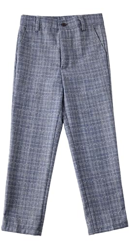 Dress Pants for Boy Kids Suit Pant Flat Front Trousers Boy Classic Fashion Casual Pants Formal with Adjustable Waist Gray 12