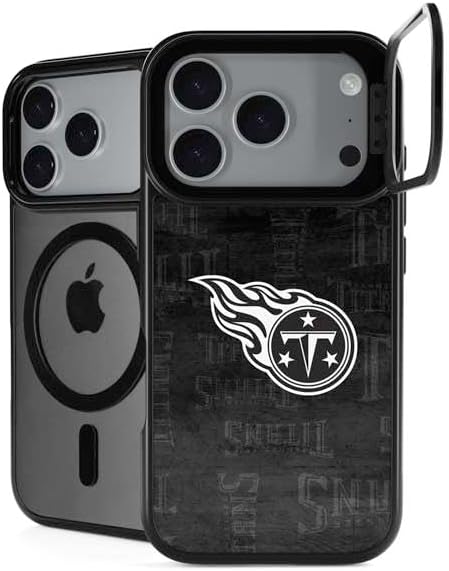 Skinit Kickstand Phone Case Compatible with iPhone 17 Pro Max - Officially Licensed NFL Tennessee Titans Black & White Design