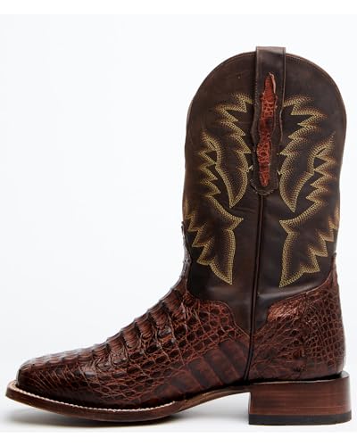 El Dorado Men's Handmade Caiman Back Brass Stockman Boot Broad Square Toe - Ed22123