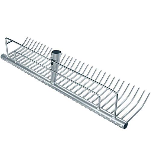 IDEAL Idealspaten 66456000 Rasenrechen mit 2 Parallelstreben, Silber, 40 x 25 x 15 cm