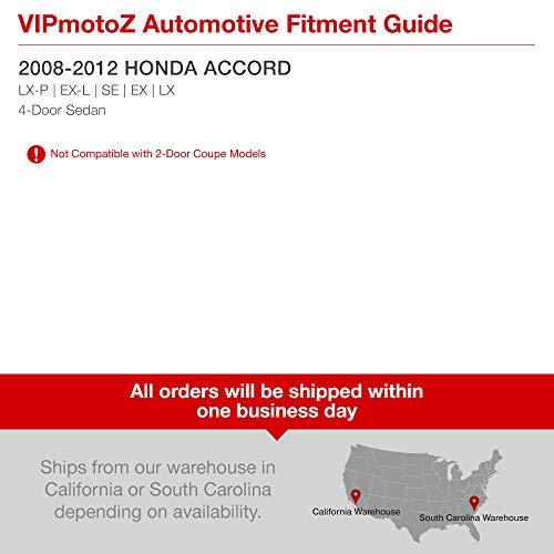 [For 2008-2012 Honda Accord Sedan] Led Halo Ring Black Projector Headlight Headlamp Assembly, Driver & Passenger Side #TOP5