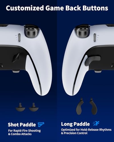 Image of Metal Back Paddles for PS5 Edge Controller, 4PCS Back Buttons for PS5 Dual Sense Edge Game Controller, Paddles Trigger Buttons Replacement Accessories(Black)