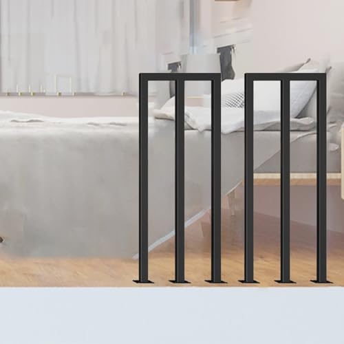 Pasamanos Escalera Barandilla Barandilla de escalera negra moderna interior, barandilla de balaustres de decoración de hierro Pasamanos de escalera de seguridad, Columna de vallado DIY para loft/pasil
