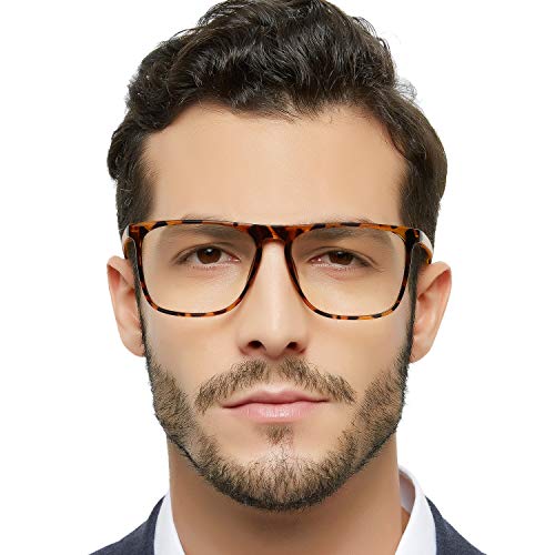 OCCI CHIARI Mens Reading Glasses 2.5 Durable Large Frame Reader for Men Rectangule Glasses for Reading Comfortable Metal Hinge (Yellow,250) - Image 2