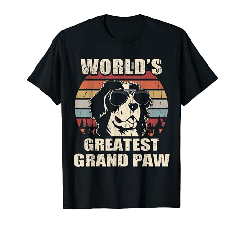 World's Greatest Grand Paw Bernese Mountain Dog vintage T-Shirt, Black