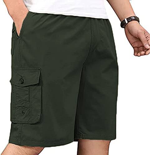 Reoutlook Men's Paper Cotton Cargo Shorts/Bermuda-image-42