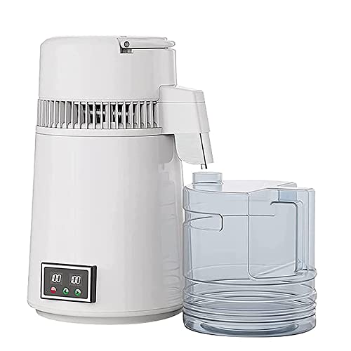 Destilador de agua, capacidad de 4 litros, velocidad de 1 l/h, botones de doble pantalla para un fácil funcionamiento, ideal para purificar el hogar, oficina, escuela, laboratorio