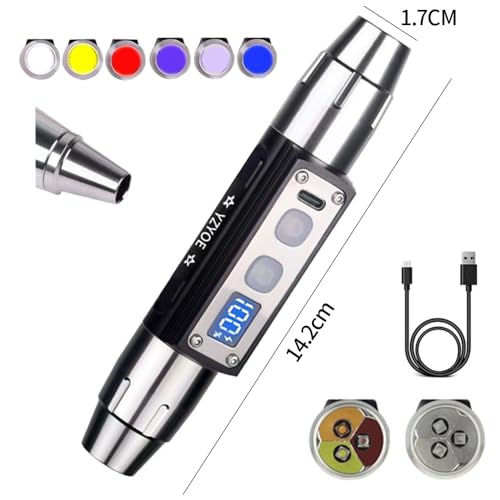 YZYOE Six LEDs Rechargeable Gemstone Flashlight Jade Appraisal Light, Super Bright Jewelry Diamond Detector Lamp. by YZYOE - Image 6