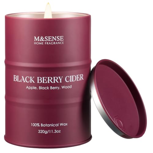 Image of M&SENSE Black Berry Cider Scented Soy Candles,11.3 oz Fall Candle Non Toxic,Aromatherapy Candle for Stress Relief Meditation Relaxing