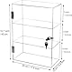 DuvinDD Acryl Vitrine mit 3 Ablagen und Schloss und Schlüsseln - 30 x 15 x 40cm - Vitrine Abschließbar sichere Aufbewahrungsbox für Einzelhandel Transparente Aufsatzvitrine mit Regalen, Keine Montage