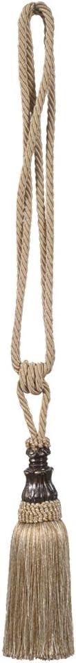 Elegance Beige Tapestry Decorative Tassels - 3 in. x 30 in. Cotton/Viscose/Polyester by Charlotte Home Furnishings