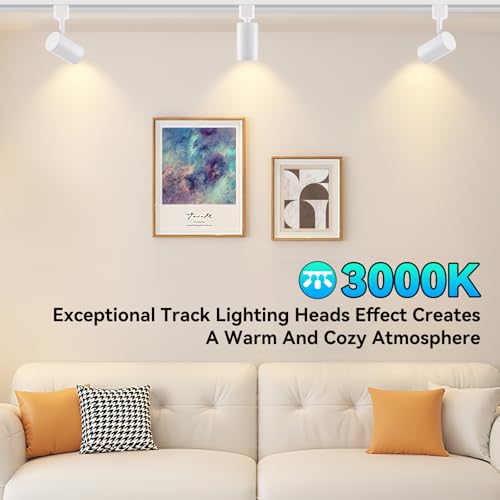 AIBISOD 8 Pack 10W H Type Track Lighting Heads, 3000K Dimmable Track Lighting Replacement Heads Fixtures Ceiling Spotlight White H Track Light Heads Anti-Glare for Commercial CRI90+ 24° Flicker Free - Thumbnail 3