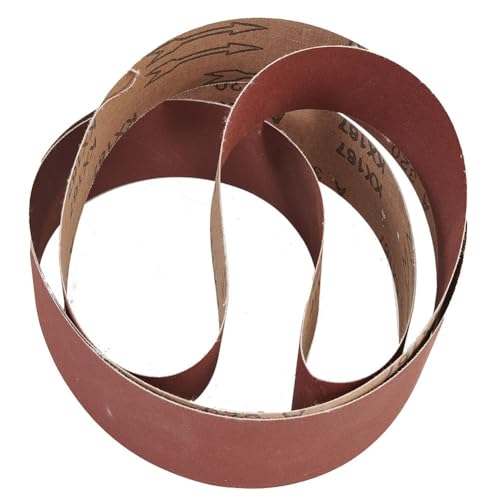 Auratrove 7pcs Sanding Belts Set 2x82 Inch, Aluminium Oxide Abrasive Bands 60-320 Grit for Wood Metal Leather Plastic Polishing and Grinding