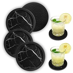 4pc Black and White Marble Pattern