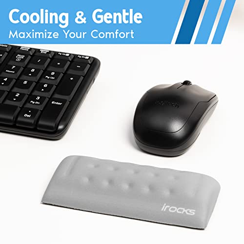 I-Rocks Memory Foam Mouse Wrist Rest - Pain-Reducing Wrist Rest For Mouse - Non-Slip Rubber Base Wrist Rest - Cooling Mouse Wrist Support For Long Hours Of Work, Studying, Gaming #TOP4
