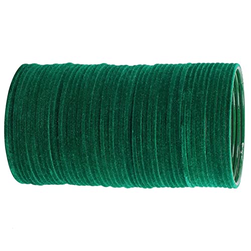 I Jewels Indina Wedding Bollywood Fashion Handcrafted Set of 48 Pcs Plain Metal Velvet Bracelet Bangles Set Jewelry For Women (ADB327)3